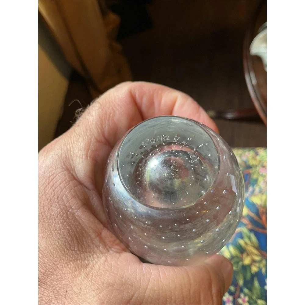 VTG Kosta‎ Boda Bud Vase Glass Controlled Bubble Vicke Lindstrand 13331 Signed